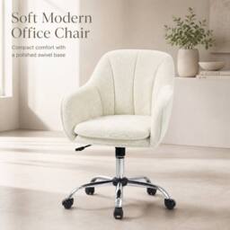 STILVORA Office Chair with Rocking Motion in Beige - thumbnail 1