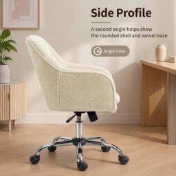 STILVORA Office Chair with Rocking Motion in Beige - thumbnail 3