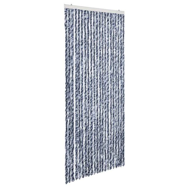 Berkfield Home Insect Curtain Blue & White 90x200 cm Chenille - image 1