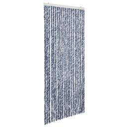 Berkfield Home Insect Curtain Blue & White 90x200 cm Chenille - thumbnail 1