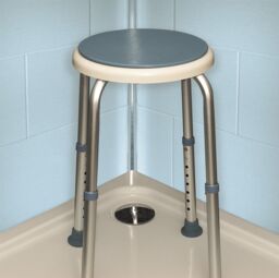 mysmartbuy Bath & Shower Stool with Rotating Seat - Waterproof, Rust Resistant & Height Adjustable Mobility Aid Stool with Non-Slip Feet - thumbnail 2