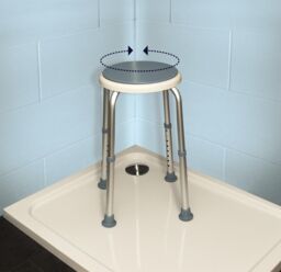 mysmartbuy Bath & Shower Stool with Rotating Seat - Waterproof, Rust Resistant & Height Adjustable Mobility Aid Stool with Non-Slip Feet - thumbnail 3