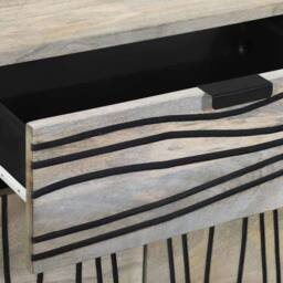Berkfield Home Traditional Bedside Tables with Drawer White & Black 50 x 33 x 60 cm - thumbnail 7