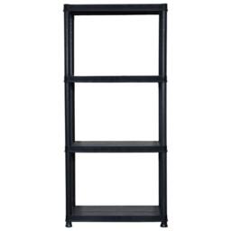 Berkfield Home Storage Shelf 4-Tier Black 61x30.5x130 cm Plastic