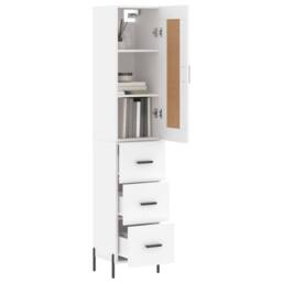 Berkfield Home Highboard White 34.5x34x180 cm Engineered Wood - thumbnail 1