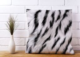 Warren Reed - Designer White Tiger Print Cushions in Black - Size: 45 cm x 45 cm - thumbnail 2