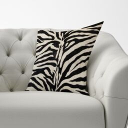 Warren Reed - Designer White Tiger Print Cushions in Black - Size: 45 cm x 45 cm - thumbnail 3
