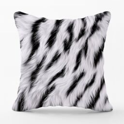 Warren Reed - Designer White Tiger Print Cushions in Black - Size: 45 cm x 45 cm - thumbnail 1