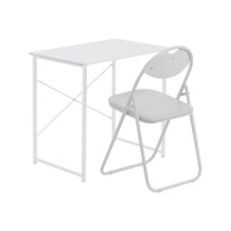 Harbour Housewares Wood Desk & Chair Set in White