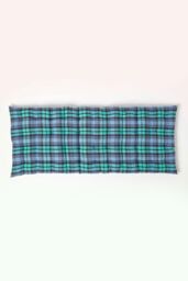 Homescapes Garden Bench Cushion Luxury 2 Seat Cotton Green Tartan Indoor Outdoor Pad - thumbnail 2