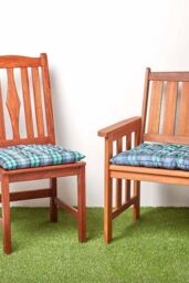Homescapes Garden Bench Cushion Luxury 2 Seat Cotton Green Tartan Indoor Outdoor Pad - thumbnail 6