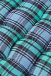 Homescapes Garden Bench Cushion Luxury 2 Seat Cotton Green Tartan Indoor Outdoor Pad - thumbnail 3