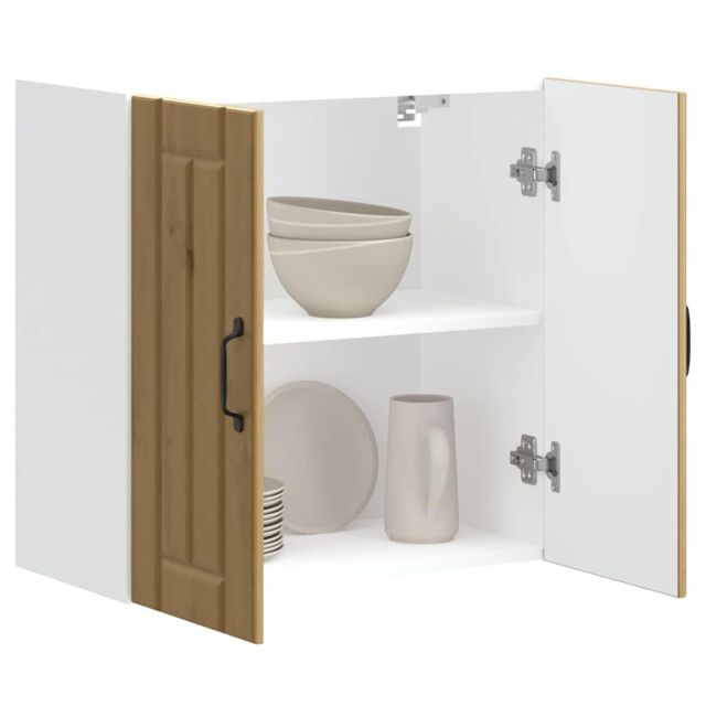 Berkfield Home Kitchen Wall Cabinet Lucca Artisan Oak Engineered Wood in Brown - image 1