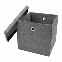 JVL Chroma Foldable Storage Box with Lid in Dark Grey - thumbnail 3