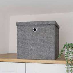 JVL Chroma Foldable Storage Box with Lid in Dark Grey - thumbnail 9
