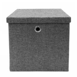 JVL Chroma Foldable Storage Box with Lid in Dark Grey - thumbnail 2
