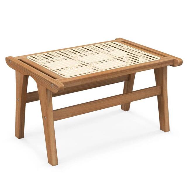 Kelvenix Ottoman Footstool Natural Teak Wooden - Size: 0.6m2 - image 1