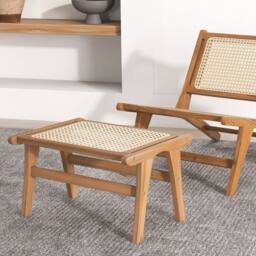 Kelvenix Ottoman Footstool Natural Teak Wooden - Size: 0.6m2 - thumbnail 3