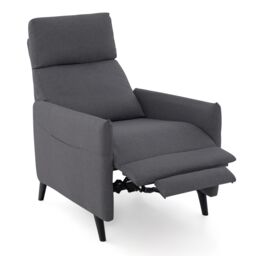 Gymax Recliner Chair Linen Fabric Reclining Push Back Armchair-Grey in Dark Grey