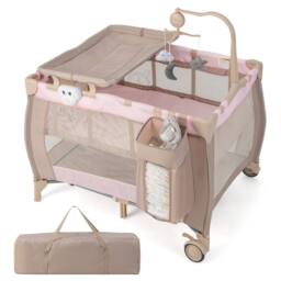 Costway 3 in 1 Foldable Baby Bassinet Activity Center Portable Travel Cot - thumbnail 2
