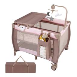 Costway 3 in 1 Foldable Baby Bassinet Activity Center Portable Travel Cot - thumbnail 1