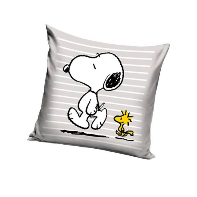 Peanuts Snoopy & Woodstock Filled Cushion in Grey