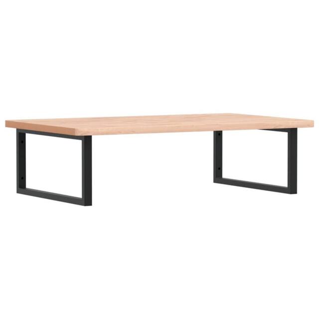 Berkfield Home Basin Shelf Wall Mounted Steel & Solid Wood Beech in Light Tan - image 1