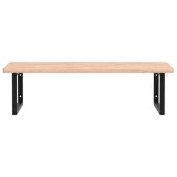 Berkfield Home Basin Shelf Wall Mounted Steel & Solid Wood Beech in Light Tan - thumbnail 4