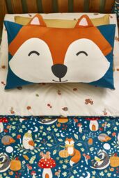 Catherine Lansfield 'Fox & Woodland Friends' Reversible Duvet Cover Set in Green - Size: Single - thumbnail 3