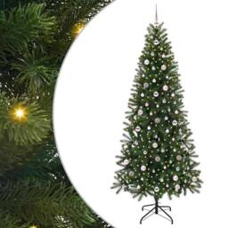 Berkfield Home Artificial Christmas Tree with 300 LEDs Green 240 cm PE & PVC - thumbnail 2