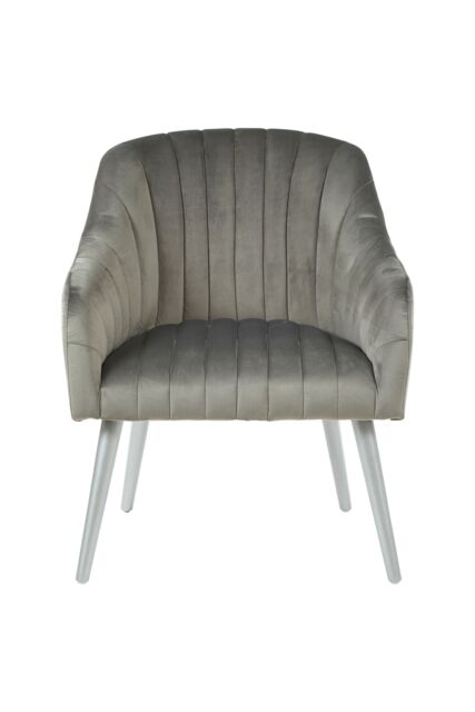 Orsina Comfortable Mustard Fabric Armchair For Reading, Mid-century Modern chair For Livingrooms, Sleek Armchair in Grey - image 1