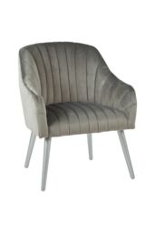 Orsina Comfortable Mustard Fabric Armchair For Reading, Mid-century Modern chair For Livingrooms, Sleek Armchair in Grey - thumbnail 4