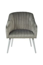 Orsina Comfortable Mustard Fabric Armchair For Reading, Mid-century Modern chair For Livingrooms, Sleek Armchair in Grey