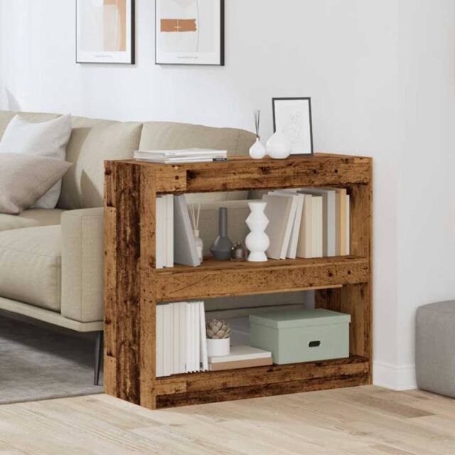 Berkfield Home Elegant Book Cabinet/Room Divider Old Wood 80x30x72 cm in Brown - Size: 80 x 30 x 72 cm - image 1