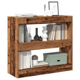 Berkfield Home Elegant Book Cabinet/Room Divider Old Wood 80x30x72 cm in Brown - Size: 80 x 30 x 72 cm - thumbnail 2