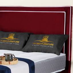 UK Bed Furniture Ariana Ottoman Gas Lift Upholstered Bed with 48 Inch Headboard in Maroon - Size: Single - thumbnail 2
