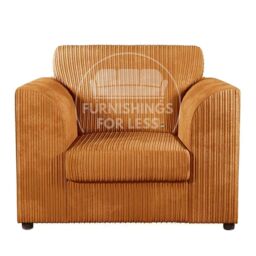 Furnishings For Less UK Luxor Jumbo Cord Fabric Armchair in Orange - thumbnail 1