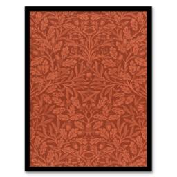 Artery8 William Morris Framed Wall Art Print Acorns & Oak Leaves Pattern in Brown - Size: A4 - thumbnail 1