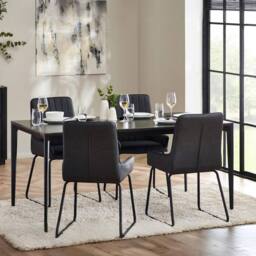 Cheshire Premium Marbella 120cm Rectangular Stone Top Dining Table - Slate Grey - thumbnail 2