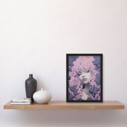 Artery8 Wall Art Print Tree Nymph Lavender Purple Pink Woodland Forest Spirit Conceptual Artwork Framed A4 in Black - thumbnail 2