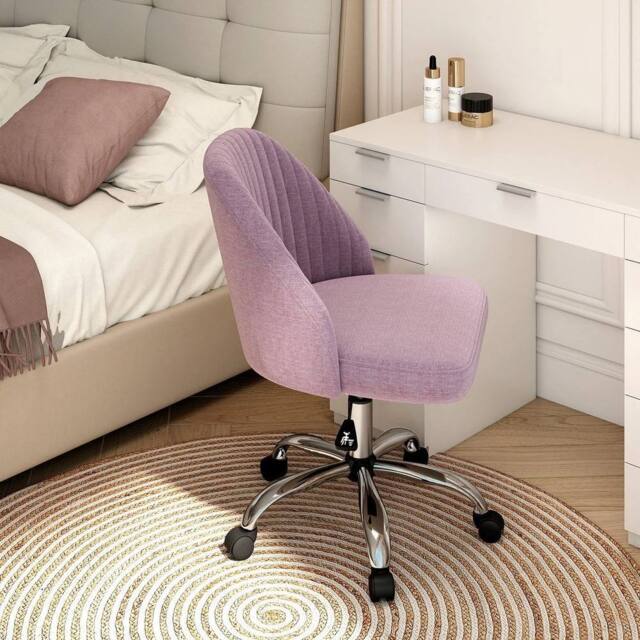 EONLION Office Chair Modern Armless Desk Chair in Purple - Size: 100 cm - image 1