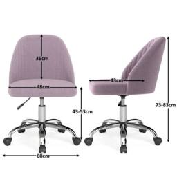 EONLION Office Chair Modern Armless Desk Chair in Purple - Size: 100 cm - thumbnail 2