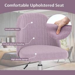 EONLION Office Chair Modern Armless Desk Chair in Purple - Size: 100 cm - thumbnail 5