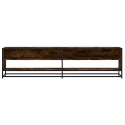 Berkfield Home TV Cabinet Smoked Oak 180.5x40x46 cm Engineered Wood in Brown - thumbnail 4