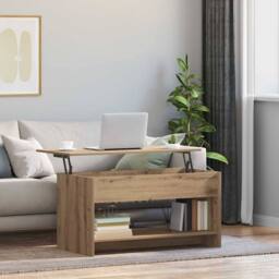 Berkfield Home Modern Coffee Table Artisan oak 102 x 50 x 52.5 cm Engineered wood in Brown - thumbnail 4