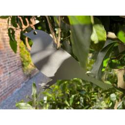 Poppyforge Hanging Finch Garden Art (Pack of 3) - W20 x H13 cm in Silver - thumbnail 4