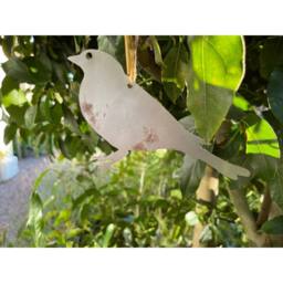 Poppyforge Hanging Finch Garden Art (Pack of 3) - W20 x H13 cm in Silver - thumbnail 5