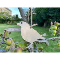 Poppyforge Hanging Finch Garden Art (Pack of 3) - W20 x H13 cm in Silver - thumbnail 3
