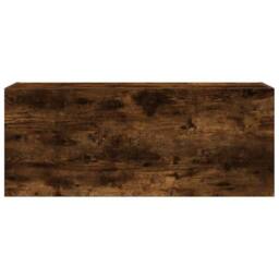 Berkfield Home Bathroom Wall Cabinet Smoked Oak 100x25x40 cm Engineered Wood in Brown - Size: 100 x 25 x 40 cm - thumbnail 5