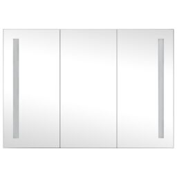 Berkfield Home LED Bathroom Mirror Cabinet 89x14x62 cm in Black - Size: 89 x 14 x 62 cm - thumbnail 4